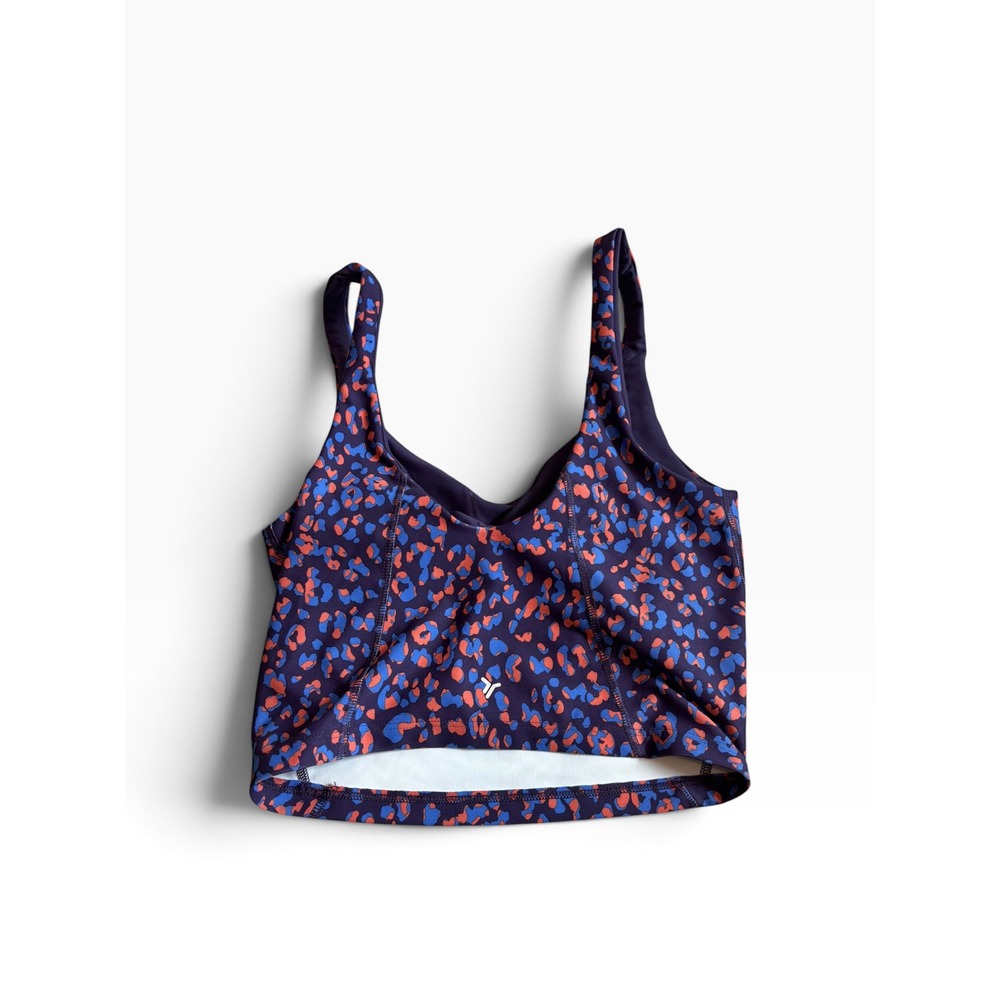 Old Navy Active Sports Bra XS Purple Leopard Print Powersoft Cropped Top